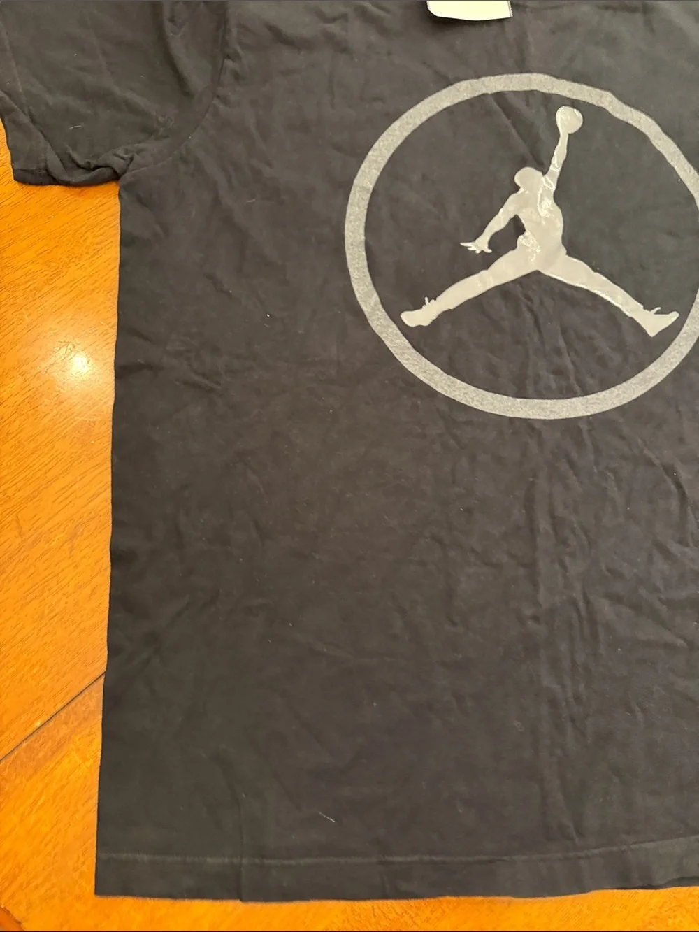 Jordan Black T-Shirt with Gray Jumpman Circle Logo xxl
